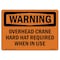 Signmission OSHA WARNING Sign, Overhead Crane Hard Hat Required, 7in X 5in Decal, 7" W, 5" H, Landscape OS-WS-D-57-L-12742 - alternate 1